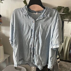 Jane and Delancey Light Blue Denim Blouse
